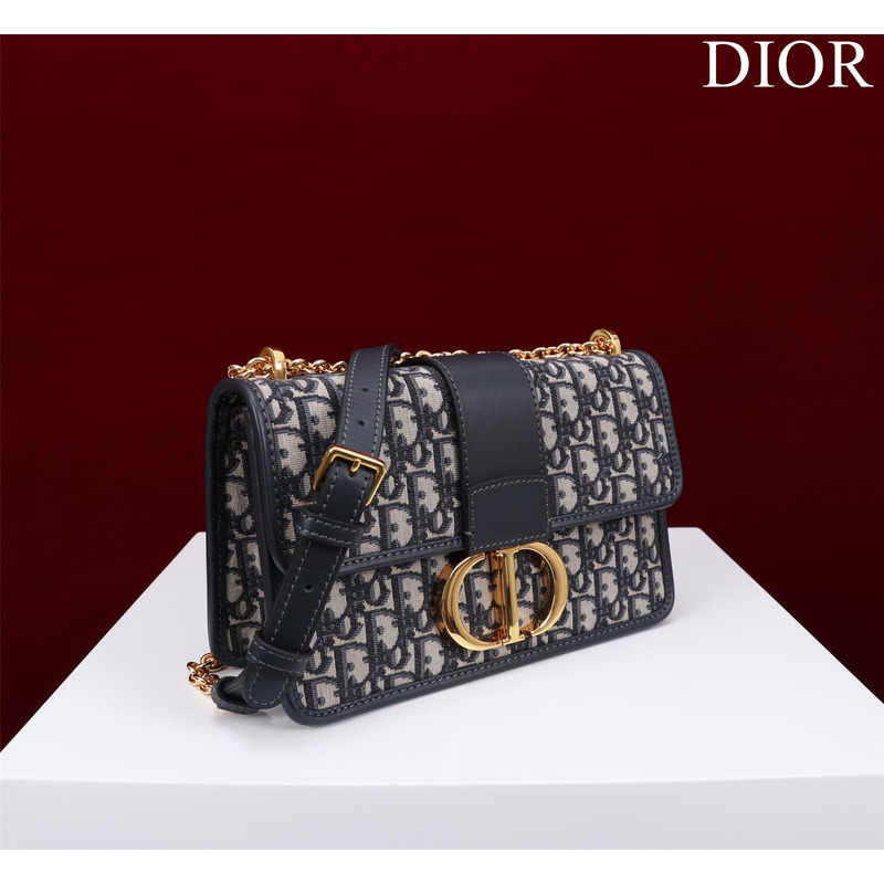 D*or 30 montaigne chain bag blue D*or oblique jacquard