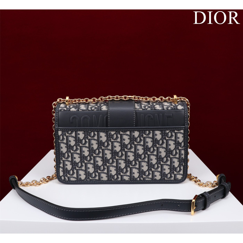 D*or 30 montaigne chain bag blue D*or oblique jacquard