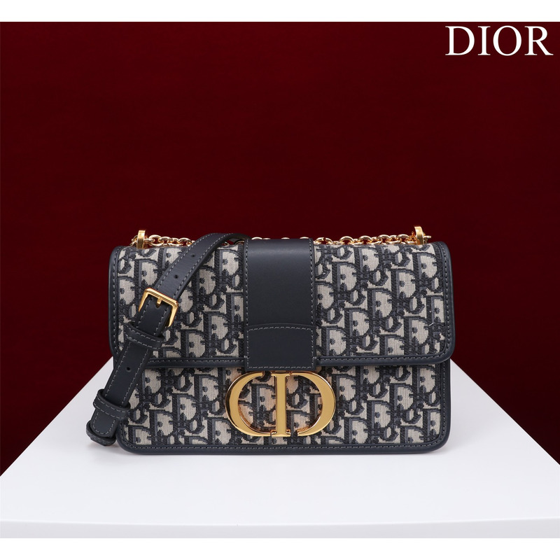 D*or 30 montaigne chain bag blue D*or oblique jacquard