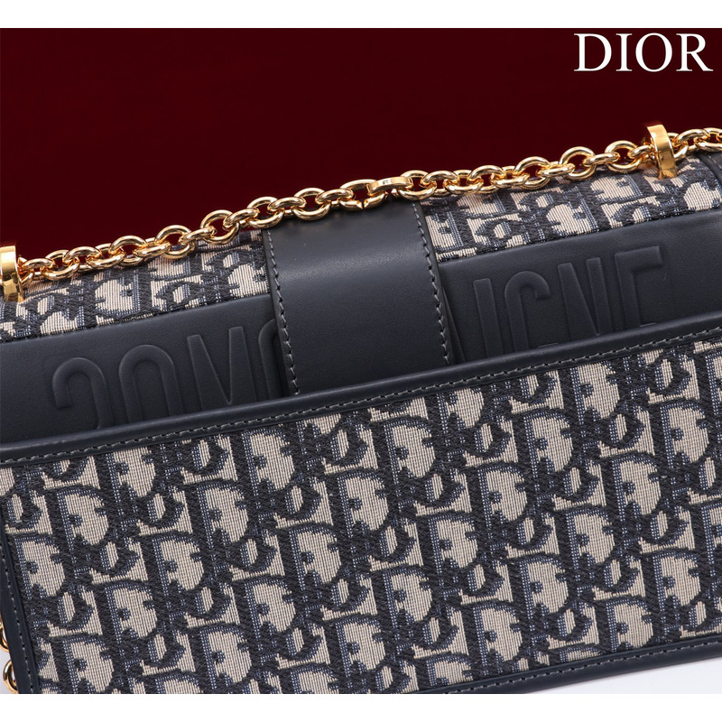 D*or 30 montaigne chain bag blue D*or oblique jacquard