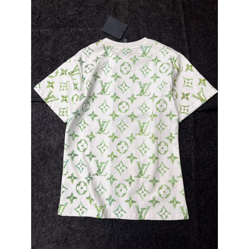 l**is V*t*n floral green monogram t-shirt white