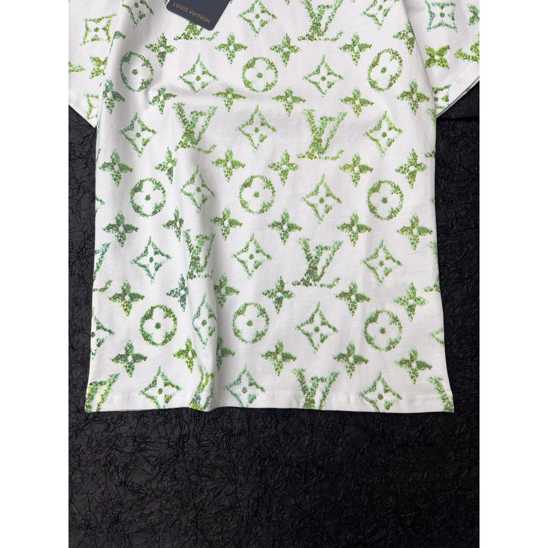 l**is V*t*n floral green monogram t-shirt white