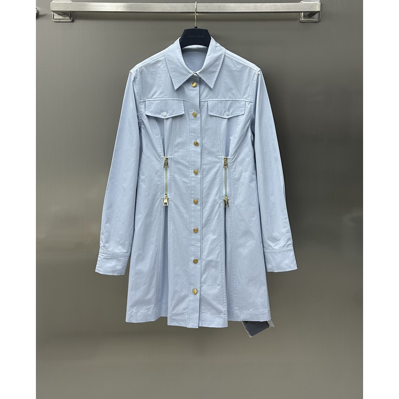 l**is V*t*n zip waist shirt dress blue