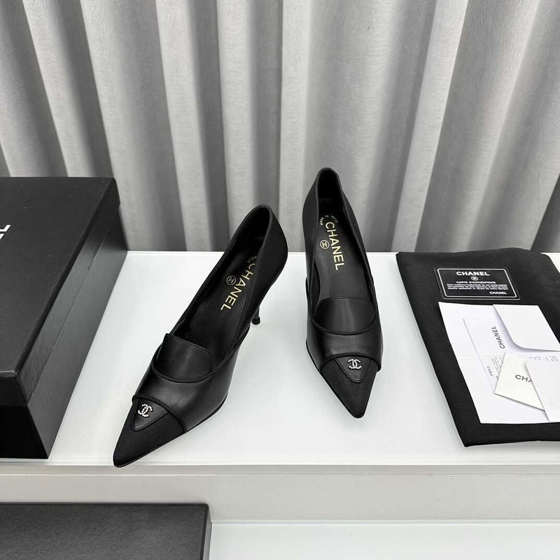 Ch*el pointed toe heels black