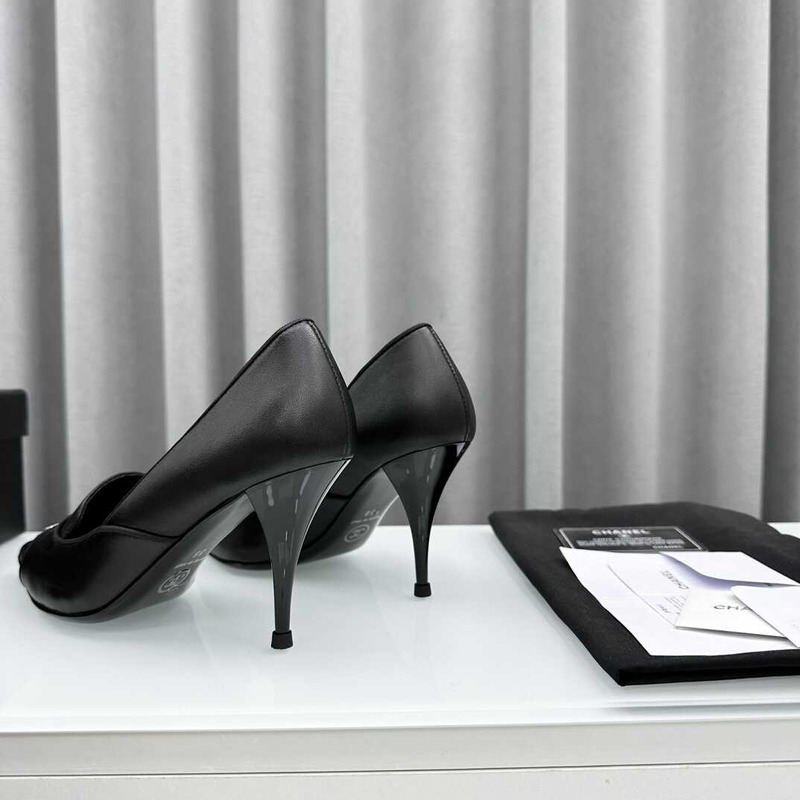 Ch*el pointed toe heels black