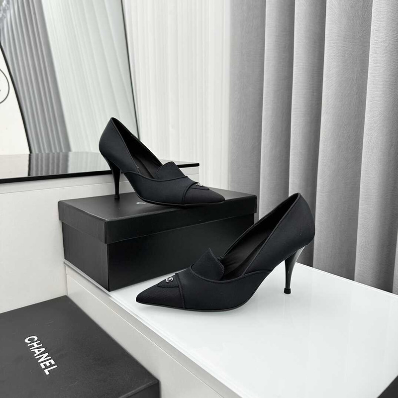 Ch*el pointed toe heels black