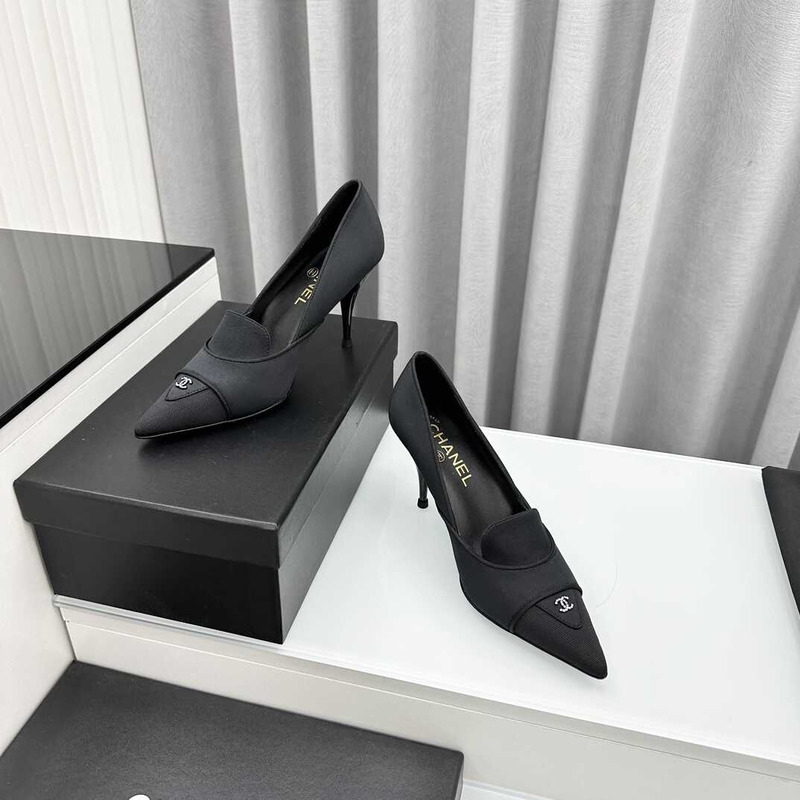 Ch*el pointed toe heels black