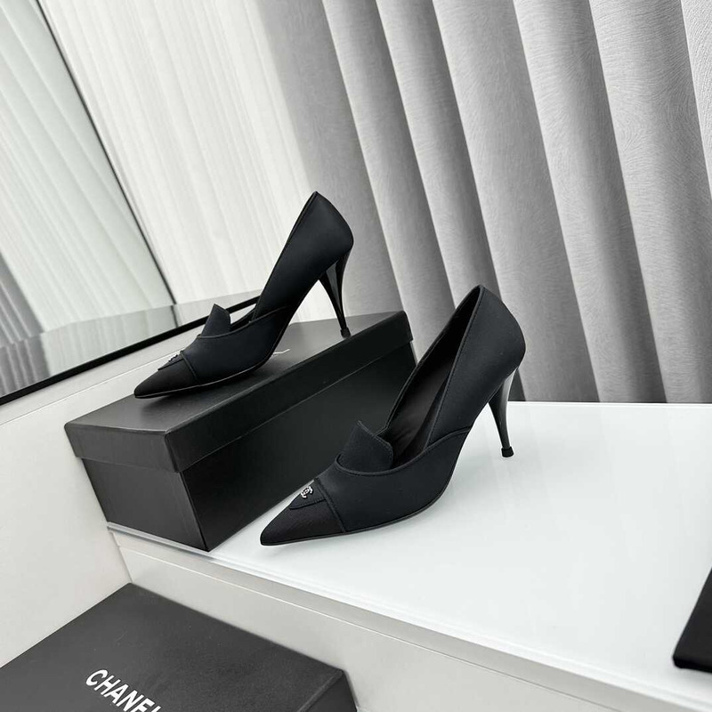 Ch*el pointed toe heels black