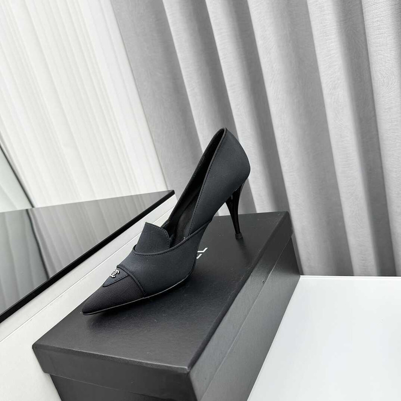 Ch*el pointed toe heels black