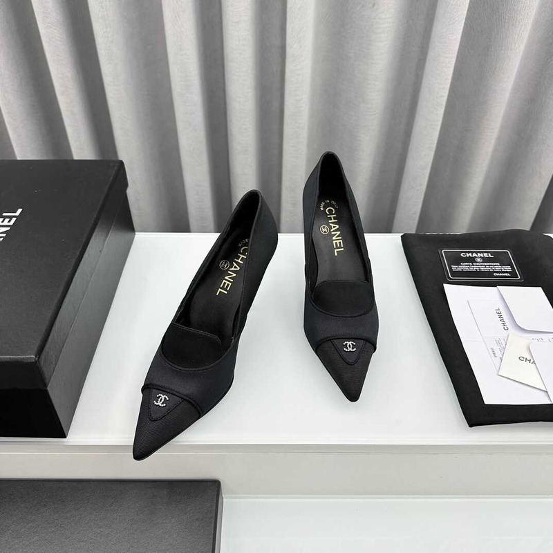 Ch*el pointed toe heels black