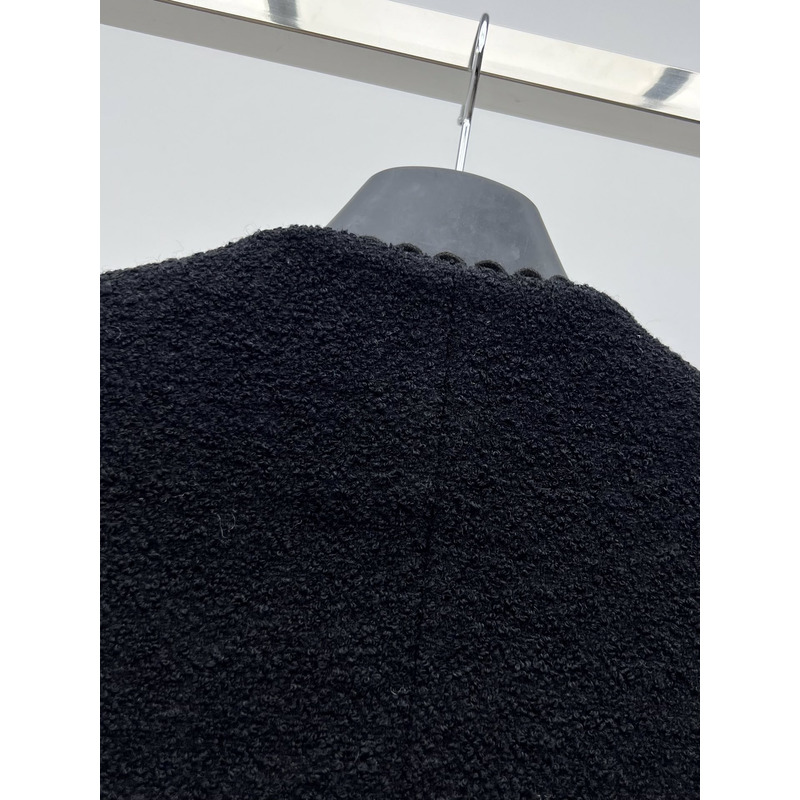 D*or cropped jacket double-sided virgin wool bouclé black