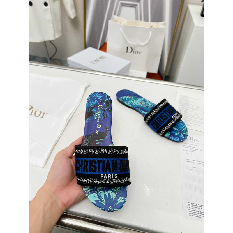 D*or dway slide multicolor embroidered cotton blue