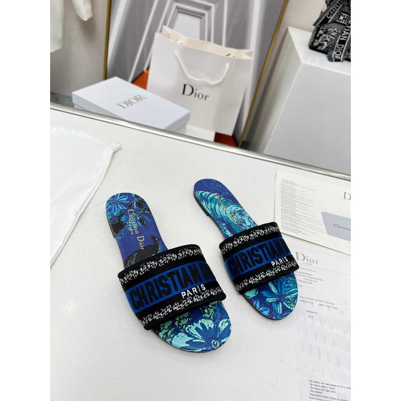 D*or dway slide multicolor embroidered cotton blue