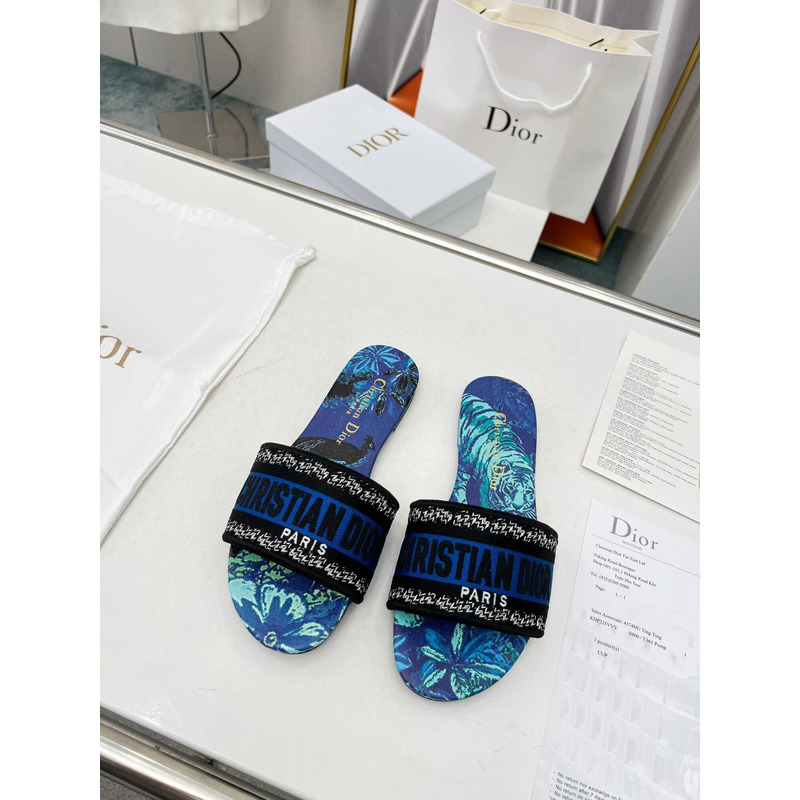 D*or dway slide multicolor embroidered cotton blue