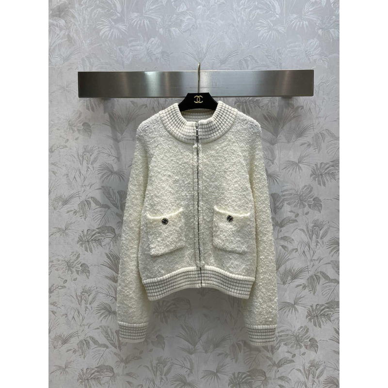 Ch*el wool jacket white