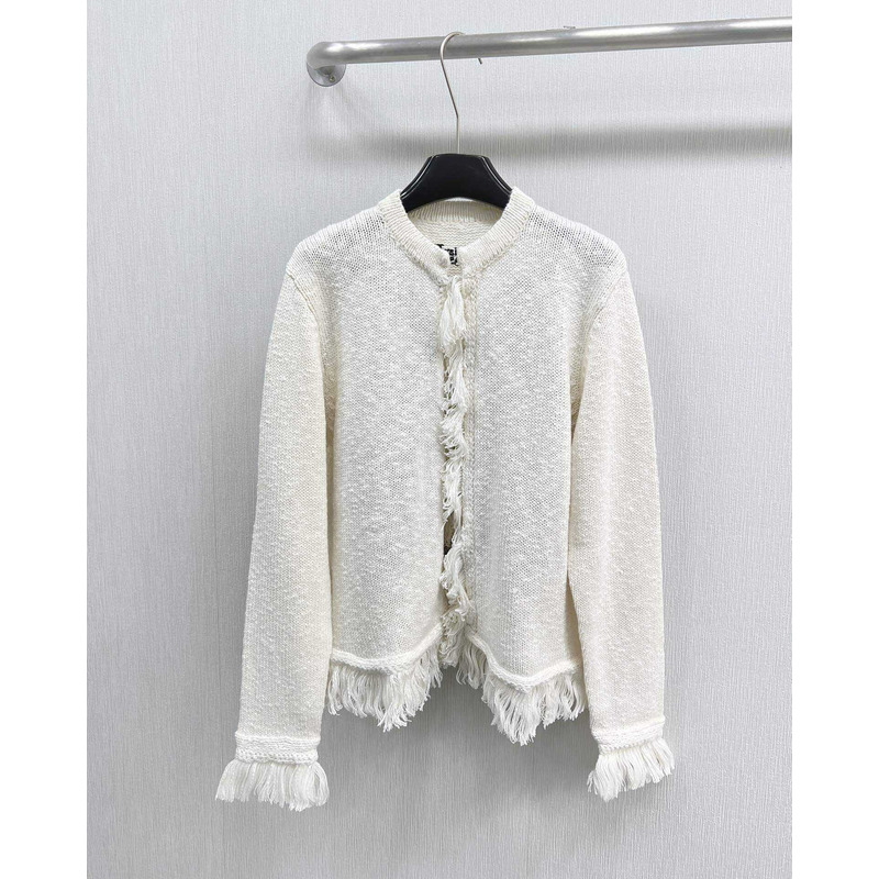 D*or embroidered jacket white wool, cotton and alpaca technical knit with pastel midnight blue butterfly around the world motif