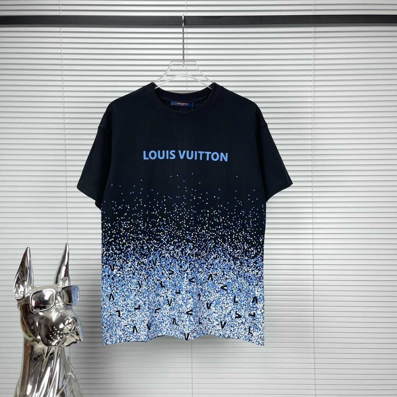 l**is V*t*n t-shirt blue and black