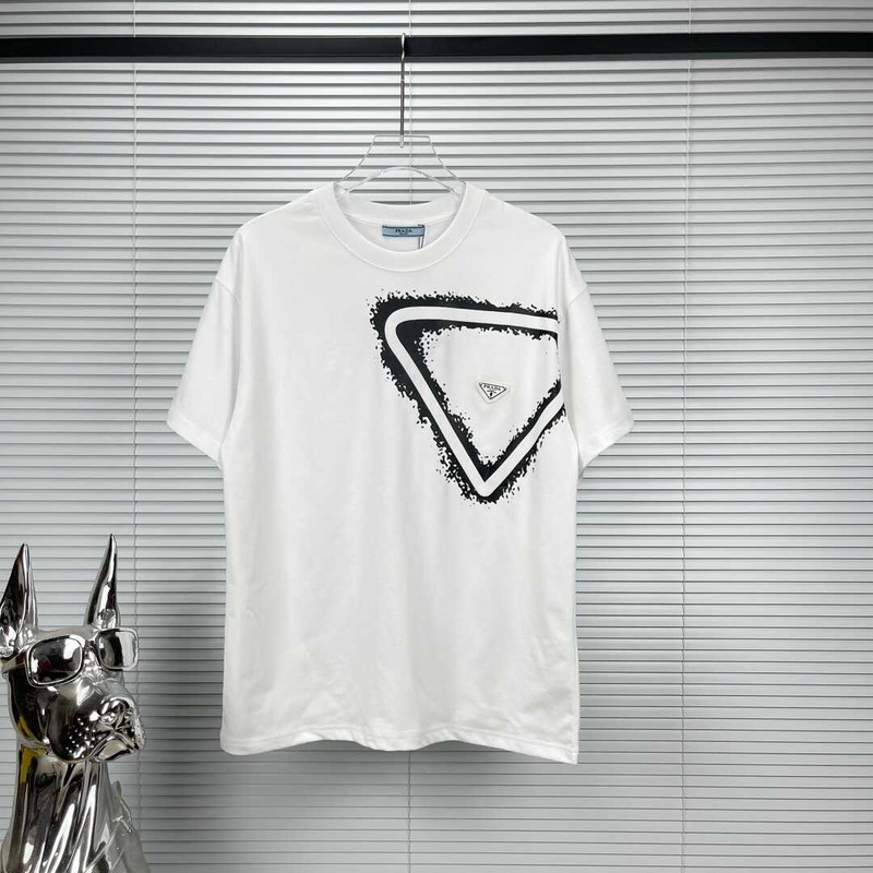 Pra*a triangle t-shirt white