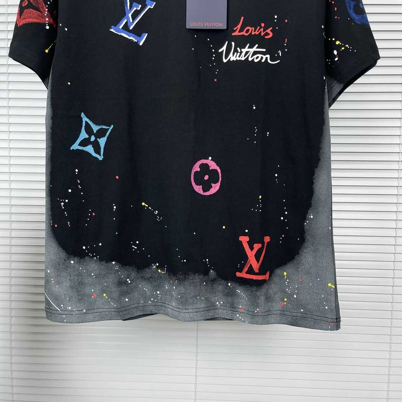 l**is V*t*n multicolcor logo t-shirt black