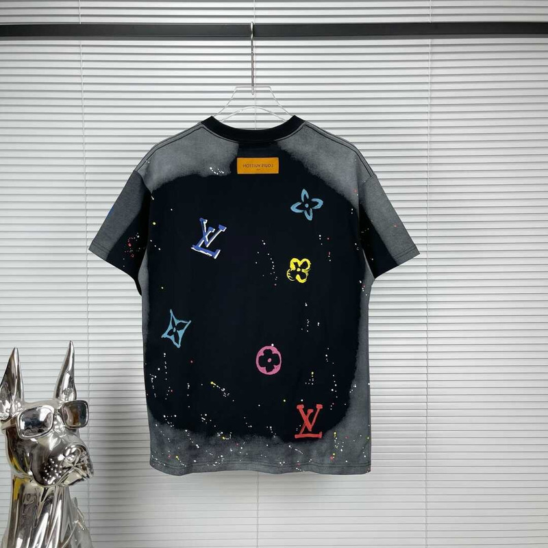 l**is V*t*n multicolcor logo t-shirt black