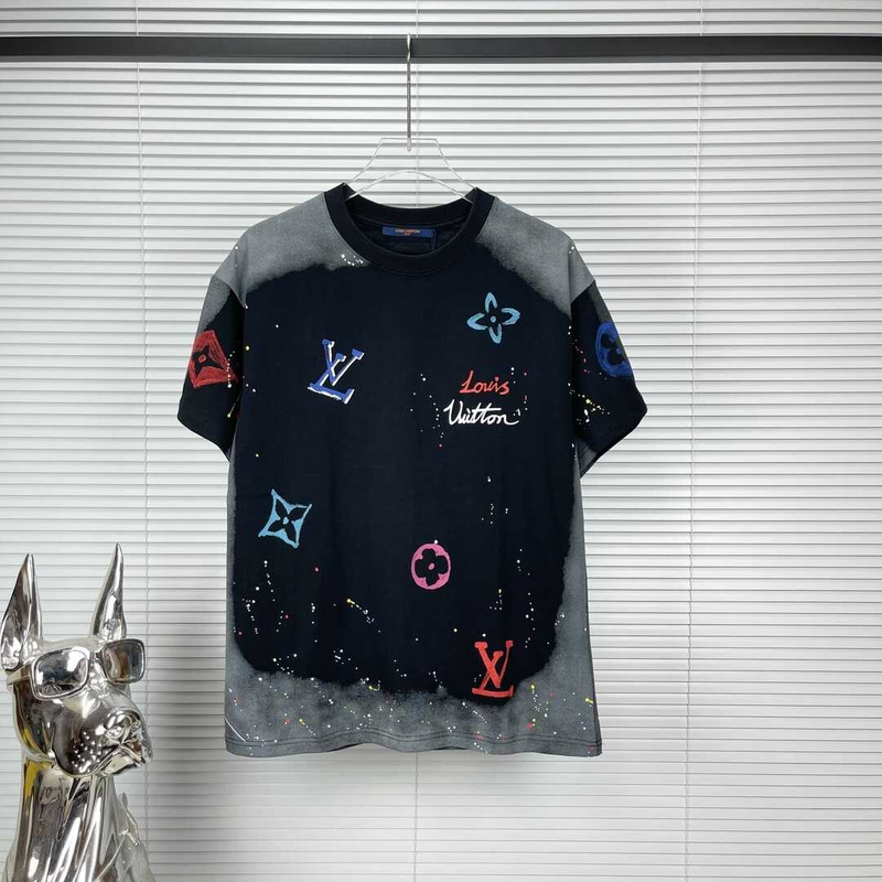 l**is V*t*n multicolcor logo t-shirt black