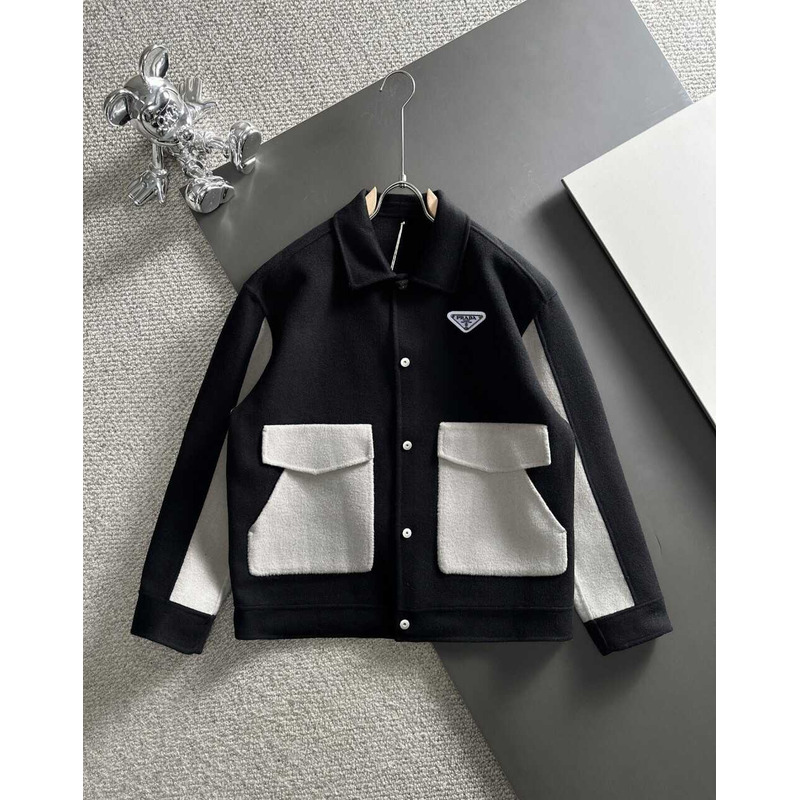 Pra*a button-up jacket  black and white