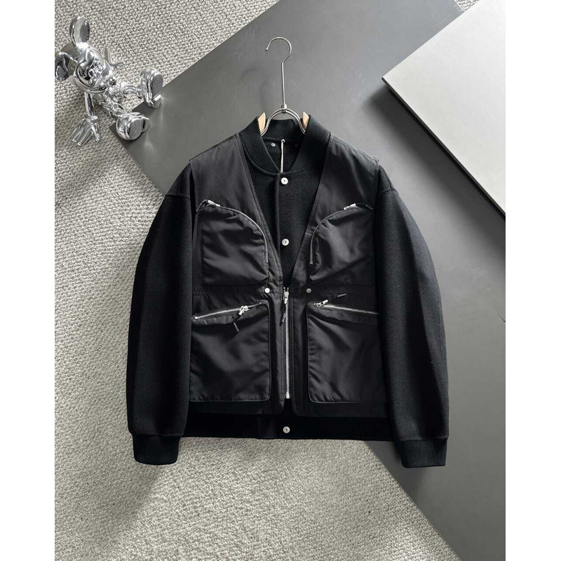 Pra*a zipped blouson jacket black