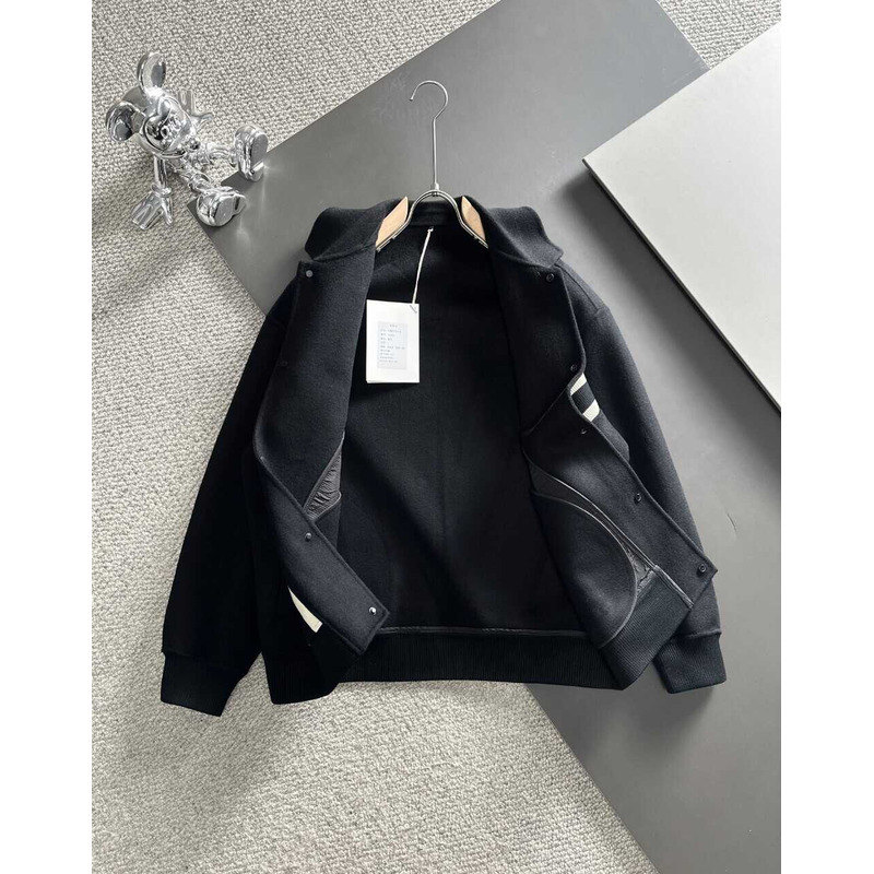 Pra*a button-up bomber jacket black and white