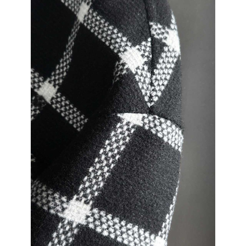 B**rry checked wool blend coat shirt black and white