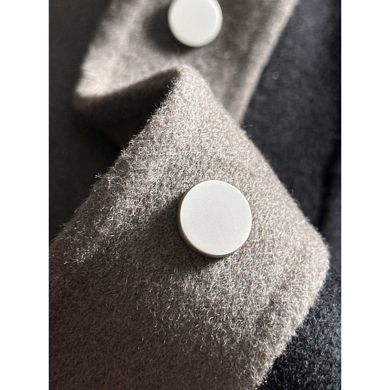 B**rry patchwork wool coat shirt grey and black