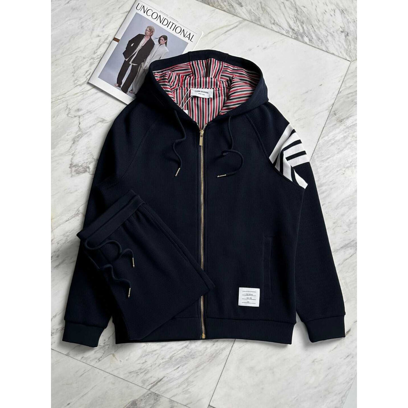 Thom Browne Classic Loopback 4-Bar Full Zip Hoodie And Pants