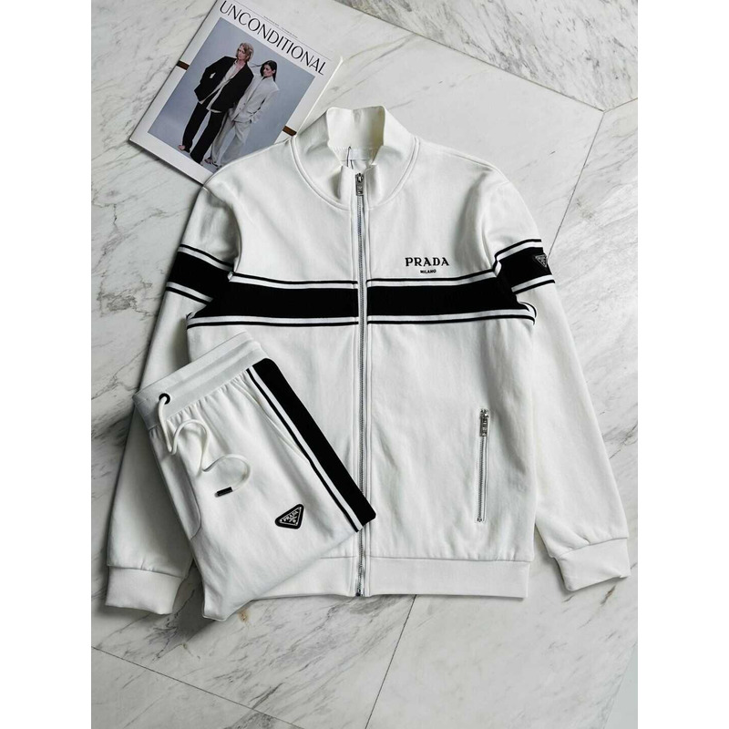 Pra*a track jacket and pants white