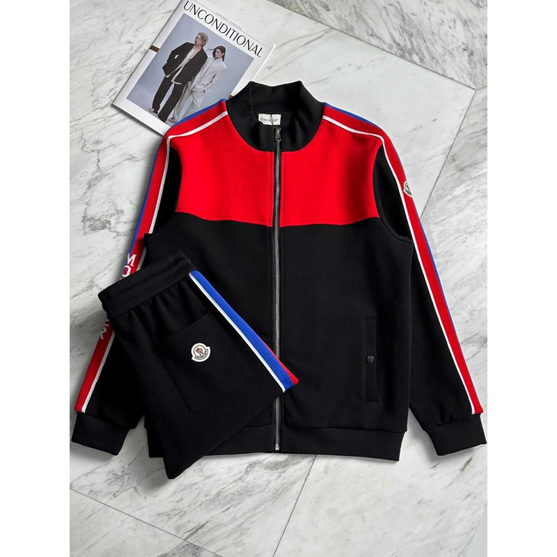 Moncler Track Jacket And Pants Red Black