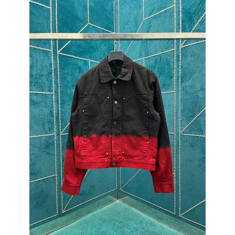 l**is V*t*n embroidered denim jacket red and black