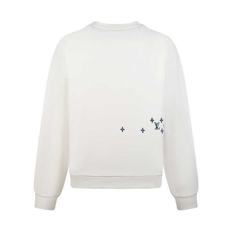 l**is V*t*n embroidered cotton sweatshirt white