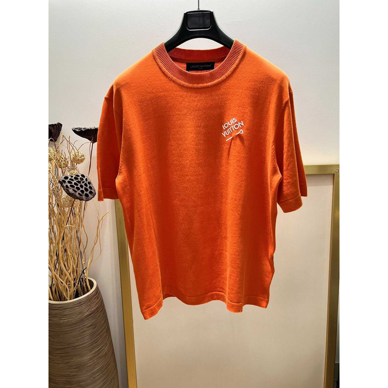 l**is V*t*n t-shirt with lv patch orange