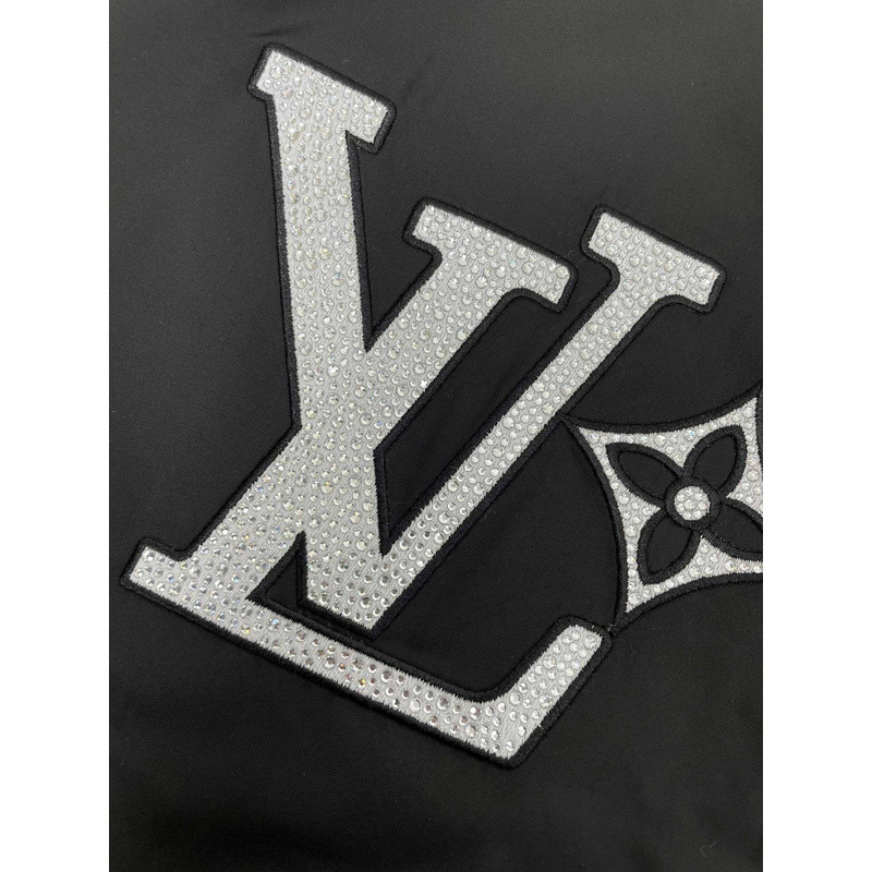 l**is V*t*n logo printed bomber jacket black