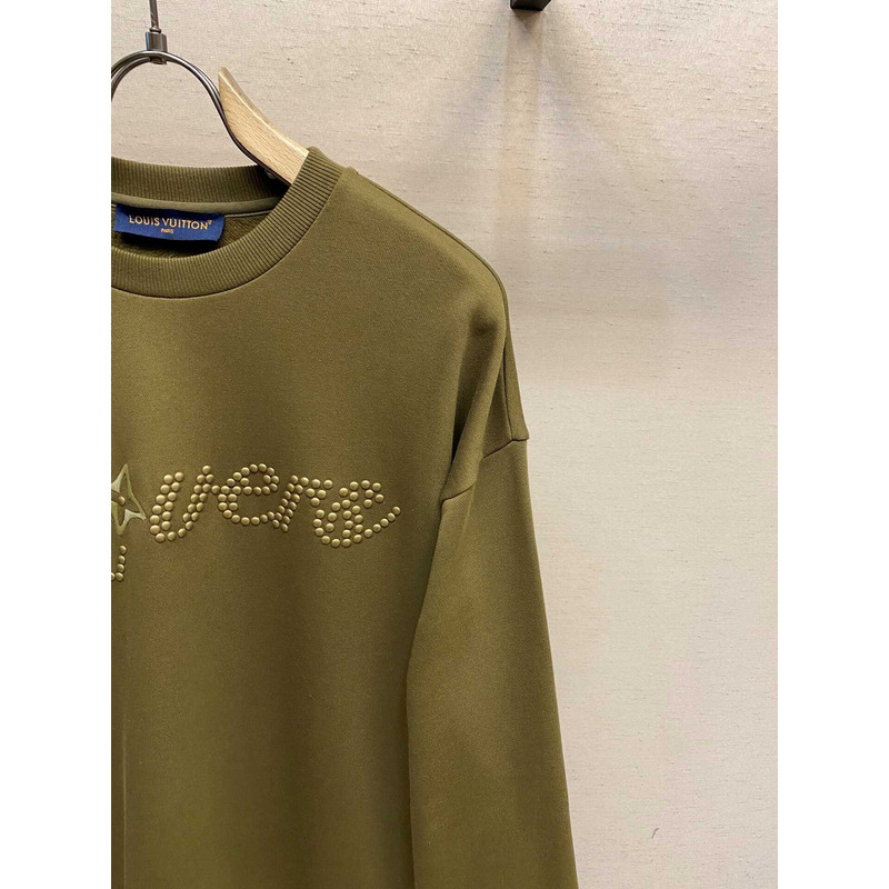 l**is V*t*n cotton signature crewneck olive green