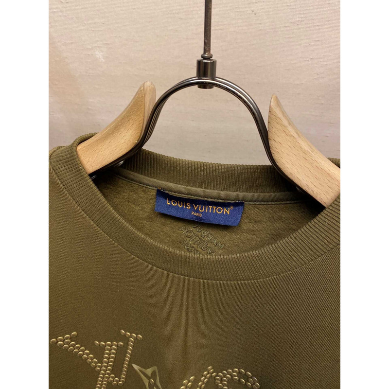 l**is V*t*n cotton signature crewneck olive green