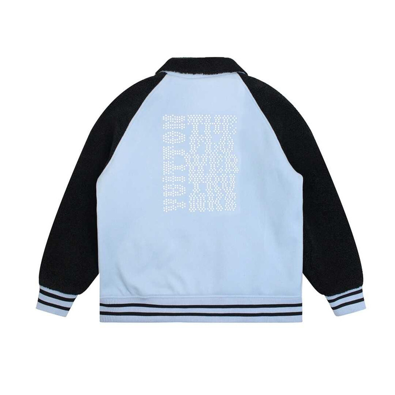 l**is V*t*n shearling wool varsity blouson light blue