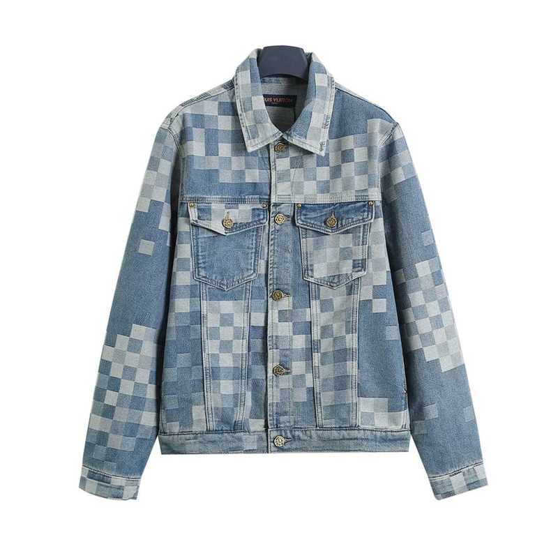 l**is V*t*n damier damoflage classic denim jacket indigo