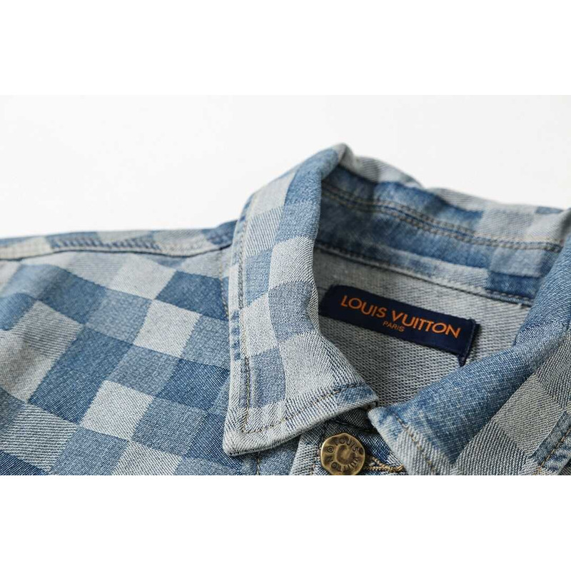 l**is V*t*n damier damoflage classic denim jacket indigo