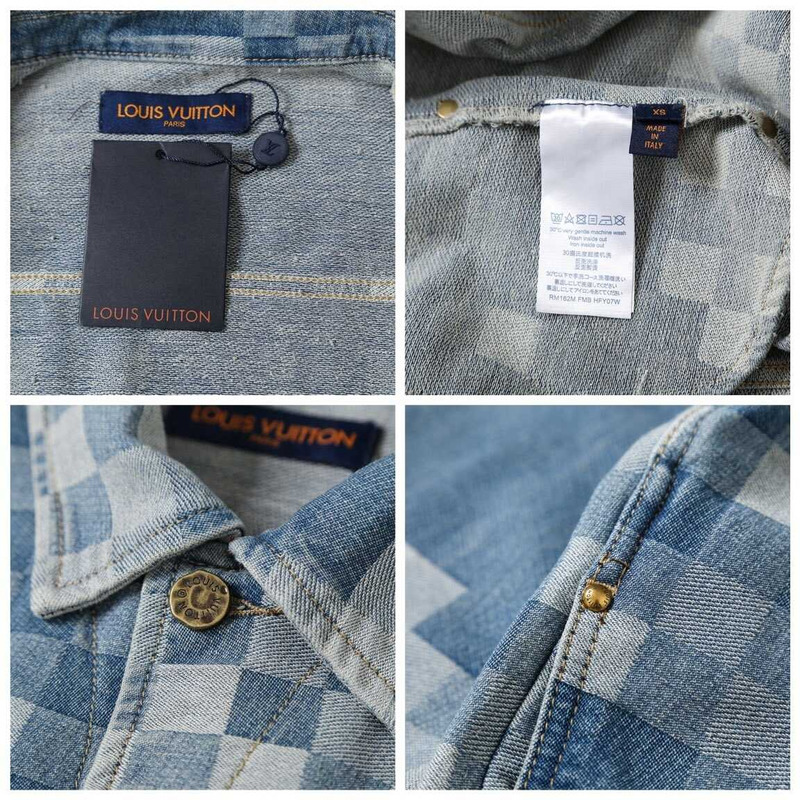 l**is V*t*n damier damoflage classic denim jacket indigo