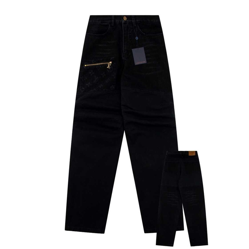 l**is V*t*n denim workwear pants black