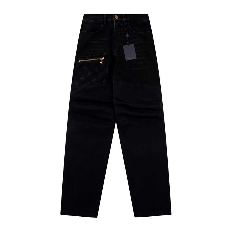 l**is V*t*n denim workwear pants black