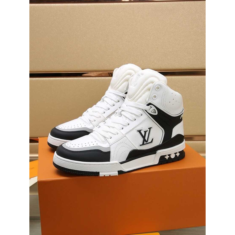 l**is V*t*n lv trainer sneaker boot black and white