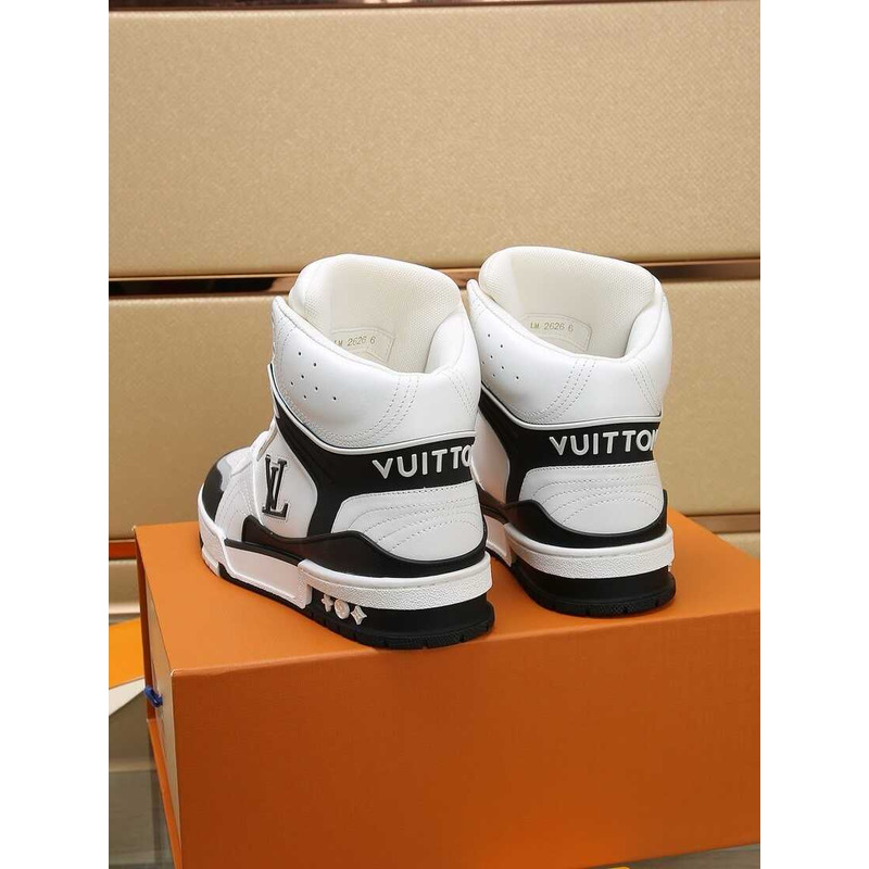 l**is V*t*n lv trainer sneaker boot black and white