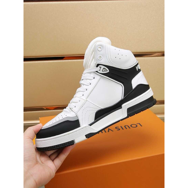 l**is V*t*n lv trainer sneaker boot black and white