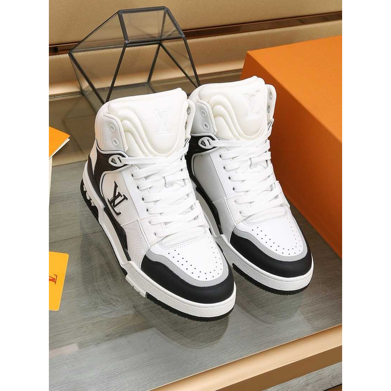 l**is V*t*n lv trainer sneaker boot black and white