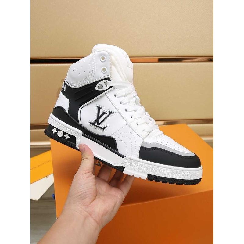 l**is V*t*n lv trainer sneaker boot black and white